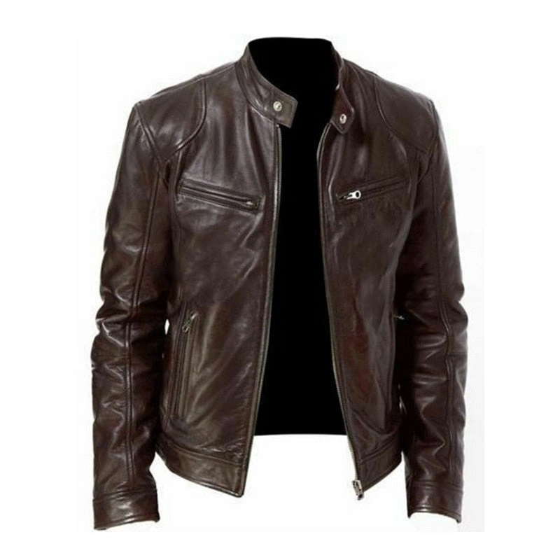 West Louis™ 2023 Giacca di pelle stile moto strada: l'eleganza selvaggia incontra l'anima ribelle, un'icona senza tempo.